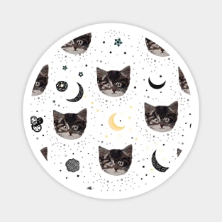 Cute cats and space pattern Magnet